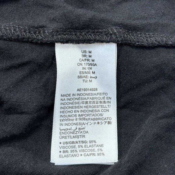 Black Long-Sleeve Midi Dress M Stretchy Viscose Blend - Picture 5 of 13